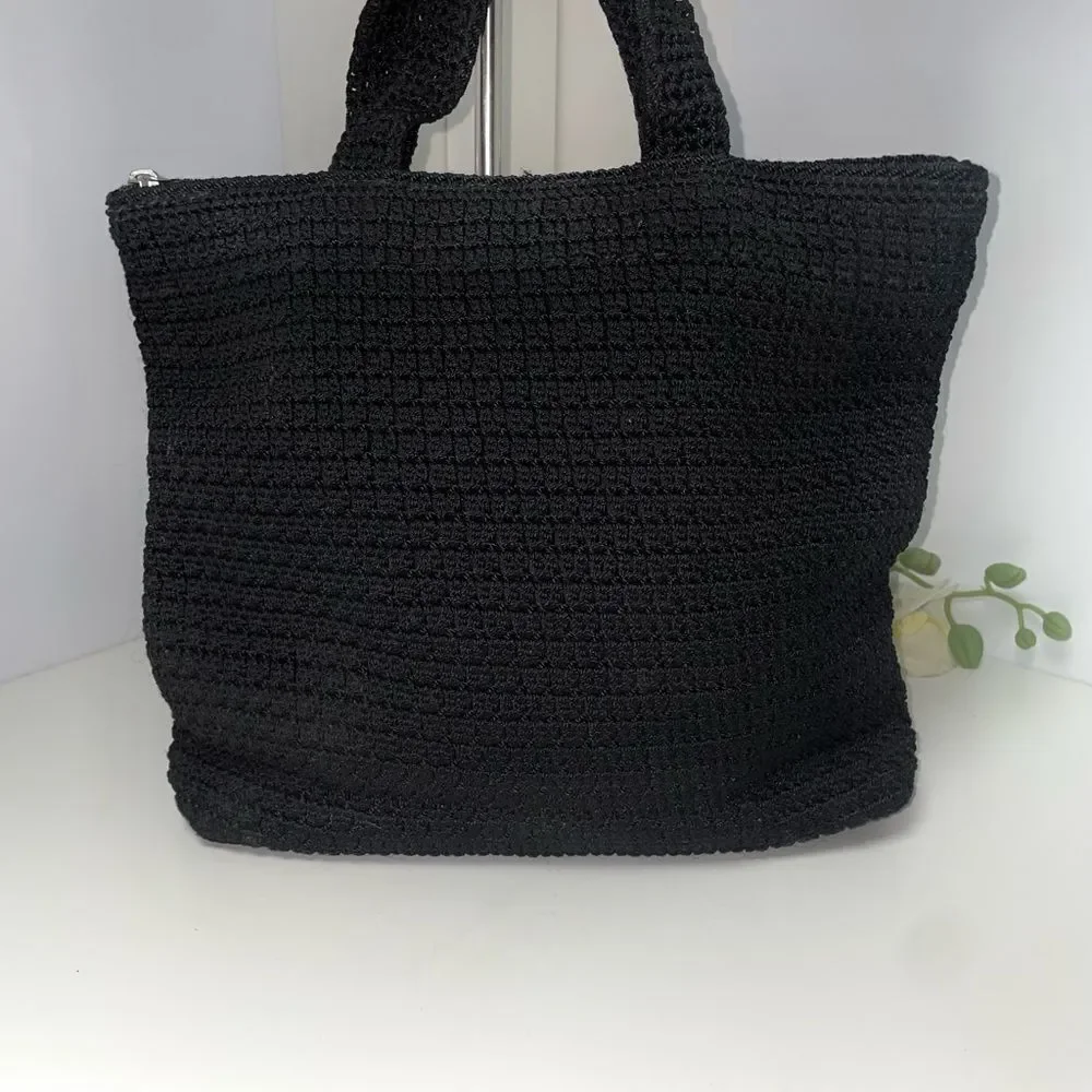 The Sak Black Crochet Shoulder Bag